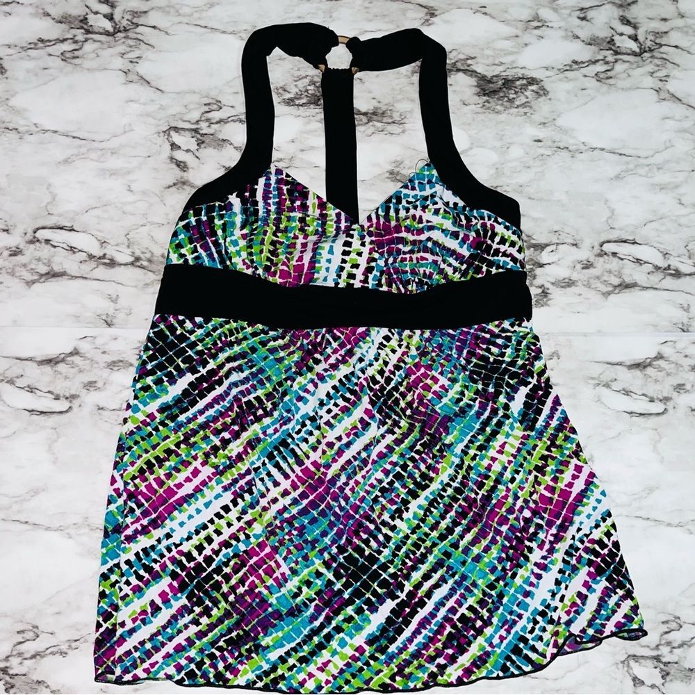 A. Byer Halter Sleeveless Top Waist Tie Black/Green/Blue/Pink Women M Y2K Club